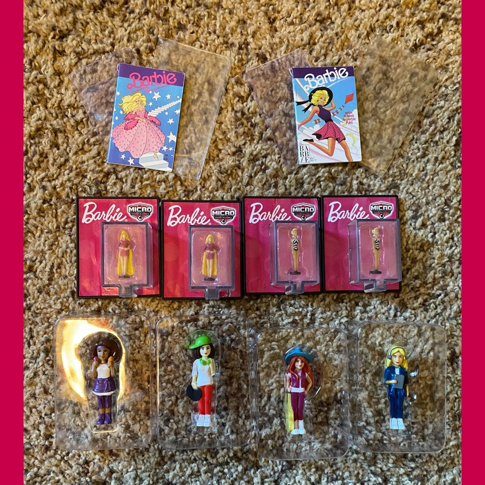 2 Worlds Smallest Barbie comics 4 micro figures 4 You Can Be Anything Mini dolls